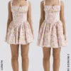Natassia Pink Meadow Print Cotton Mini Dress