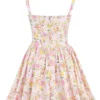 Natassia Pink Meadow Print Cotton Mini Dress
