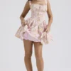 Natassia Pink Meadow Print Cotton Mini Dress