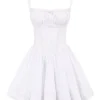 Natassia White Cotton Mini Dress