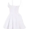 Natassia White Cotton Mini Dress