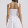 Natassia White Cotton Mini Dress