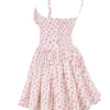 Natassia White Rosebud Print Cotton Mini Dress