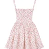 Natassia White Rosebud Print Cotton Mini Dress
