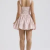 Natassia White Rosebud Print Cotton Mini Dress