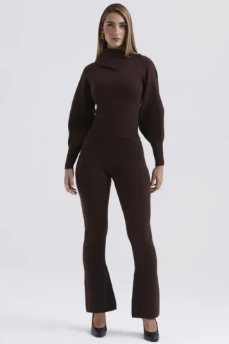 Nereida Chocolate Cashmere Blend Trousers