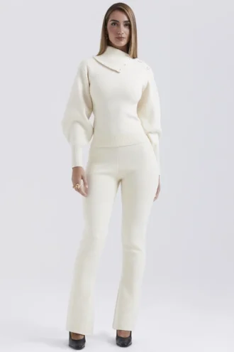 Nereida Cream Cashmere Blend Trousers