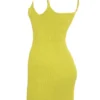 Neri Acid Lime Textured Cotton Knit Mini Dress