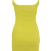 Neri Acid Lime Textured Cotton Knit Mini Dress