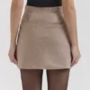 Nerida Brown Puppytooth A-Line Mini Skirt