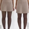 Nerida Brown Puppytooth A-Line Mini Skirt