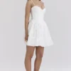 Nerissa White Jacquard Corset Mini Dress