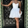 Nerissa White Jacquard Corset Mini Dress