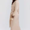Nevaeh Almond Plunge Shirt Midi Dress
