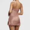 Nia Rose Pink Satin & Lace Slip Dress