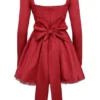 Nina Holly Red Removable Bow Tulle Mini Dress