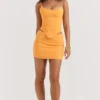 Nisha Tangerine Sculpting Mini Skirt