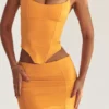 Nisha Tangerine Sculpting Mini Skirt