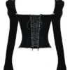 Noa Black Velvet Corset