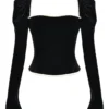 Noa Black Velvet Corset