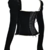 Noa Black Velvet Corset