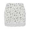 Noemie Garden Print Lace Trim Mini Skirt