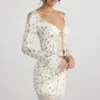 Clarissa Garden Print Lace Trim Top