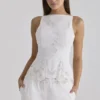 Nolia White Broderie Anglaise Cotton Bow Back Top