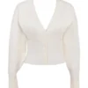 Noor Off White Knitted Cardigan