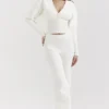 Noor Off White Knitted Cardigan