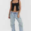 Noura Black Lace Trim Top