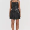 Nova Black Vegan Leather Mini Skirt