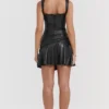 Nova Black Vegan Leather Mini Skirt