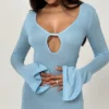 Noya Ocean Blue Knit Mini Dress
