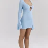 Noya Ocean Blue Knit Mini Dress