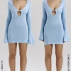Noya Ocean Blue Knit Mini Dress