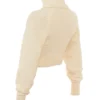 Nyala Cream Soft Boucle Knit Cropped Sweater