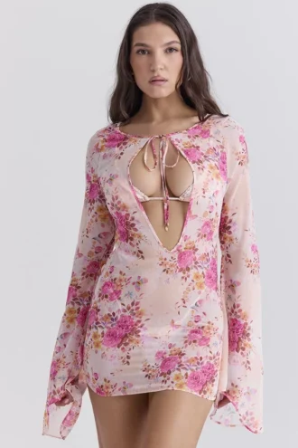 Oceana Floral Print Beach Cover Up