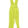 Olessia Acid Lime Backless Halter Maxi Dress