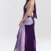 Olessia Orchid Backless Halter Maxi Dress