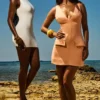 Olympia Sorbet Plunge Mini Dress