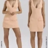 Olympia Sorbet Plunge Mini Dress