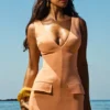 Olympia Sorbet Plunge Mini Dress