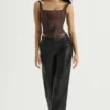 Omaira Black Vegan Leather Trousers