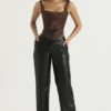 Rafa Antique Copper Satin Longline Corset