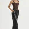 Omaira Black Vegan Leather Trousers