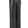 Omaira Black Vegan Leather Trousers