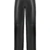 Omaira Black Vegan Leather Trousers