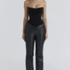 Omari Black Velvet Sculpting Strapless Corset Top