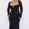 Ophelia Black Cutout Midi Dress